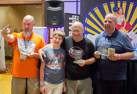 The top four in the Solid-State Tournament (L-R): Kevin Ryan (2nd), Escher Lefkoff (4th), Adam Lefkoff (3rd) & Martin Ayub (1st) 