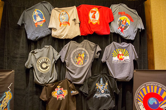 Some of the show T-shirts available