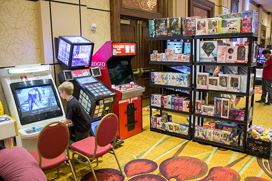 This stand sold Japanese figures and featured Japanese video games