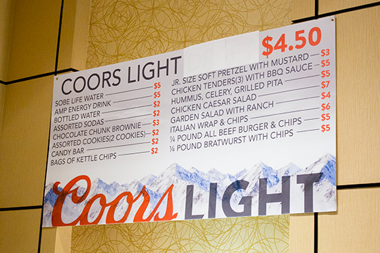 The menu and prices