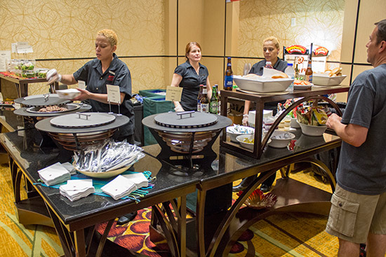 The food and drinks station