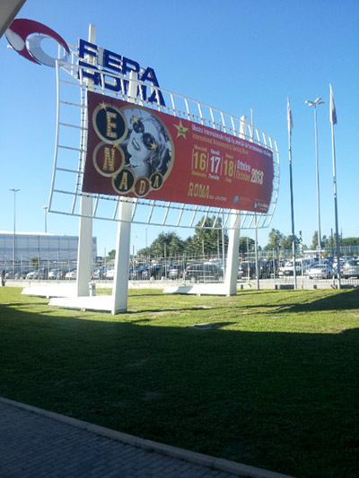 The Enada banner at the entrance to Fiera Roma