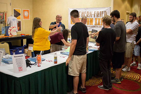 The registration desk at opening time