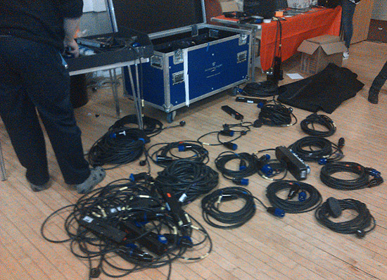 The power cables are checked