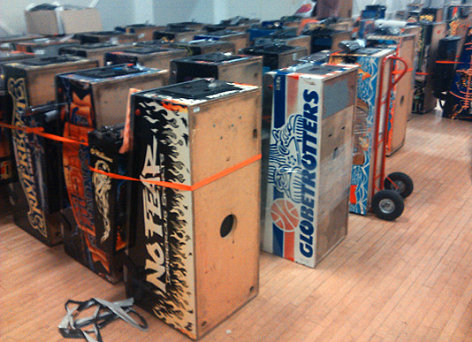 Machines waiting to be taken home