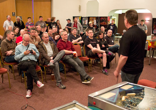 Steve answers questions from the audience