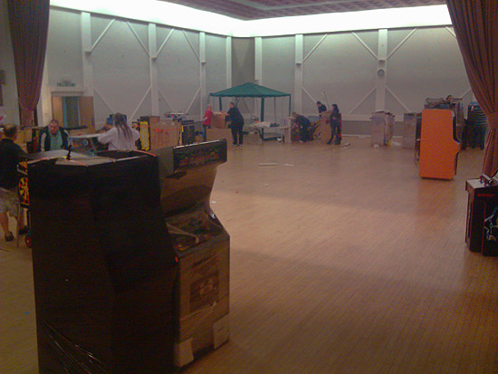 The last few machines remain in the hall
