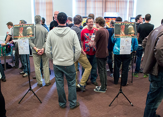 Players wait their turn to play