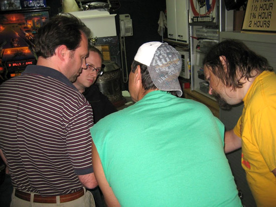 Players checking the list for their competitors and games