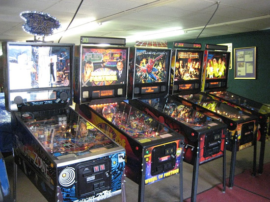 Lloyd’s normal front row of pinball machines