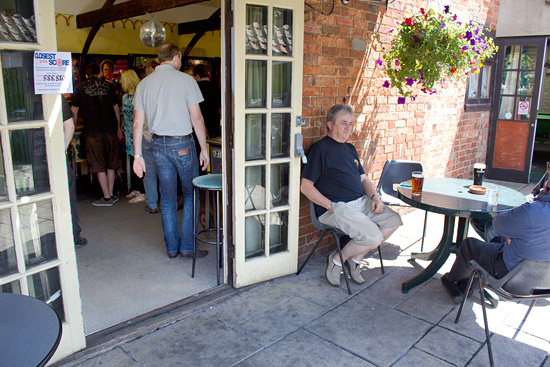 In the beer garden