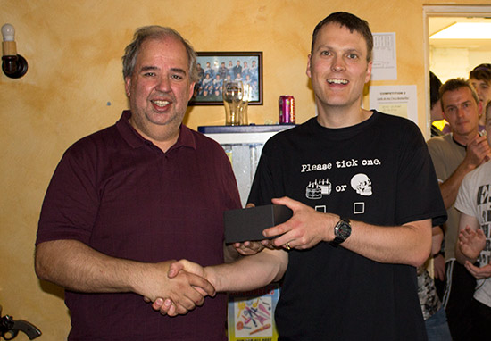 Second-placed Martin Ayub wins a Nokia 620 smartphone