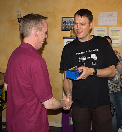 First-placed Ivan Miles wins a Nokia 720 smartphone...