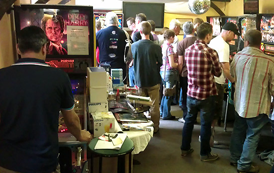 The two competition games were on the left side of the room