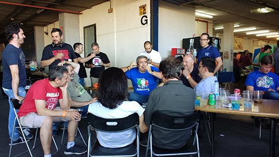 Players relaxing after completing their games