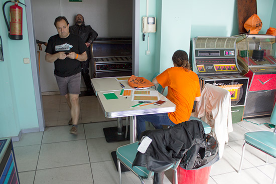 The tournament registration desk