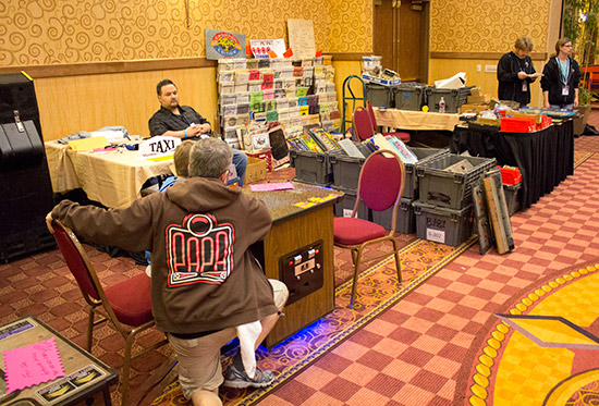 This vendor's stand had numerous marquees, manuals and spare parts