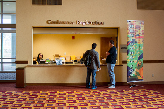 The main registration desk