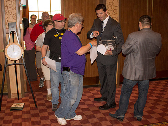 The tickets were then deposited and counted as everyone returned to the hall