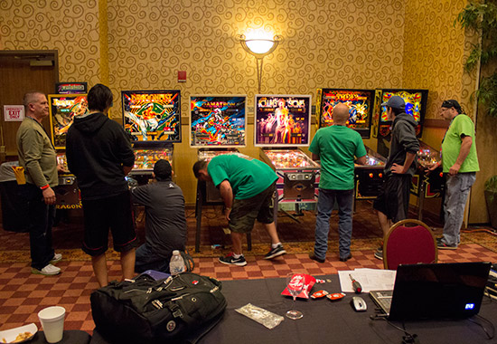 One bank of tournament machines