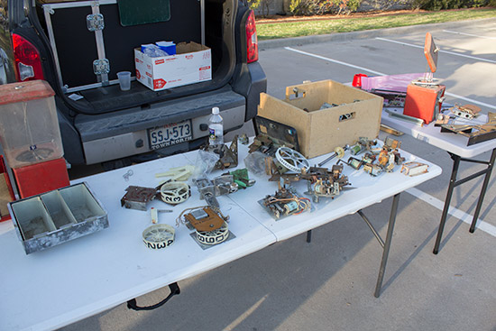 EM parts on one of the tables