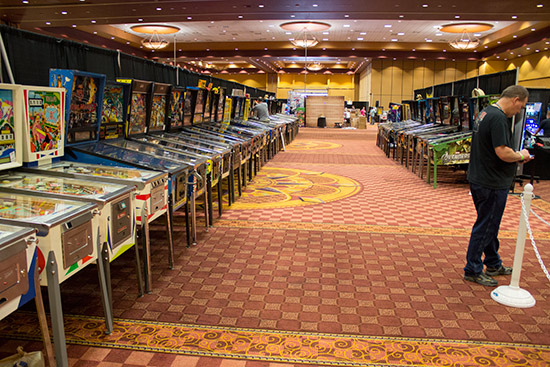 The main row of machines is ready