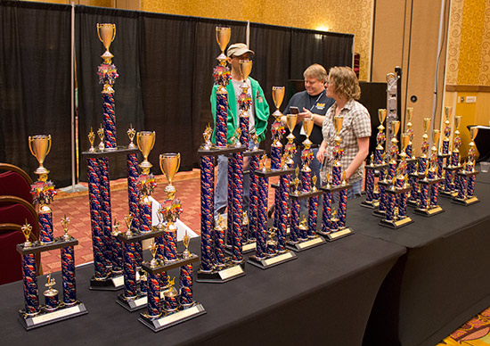 The trophies in the tournament area