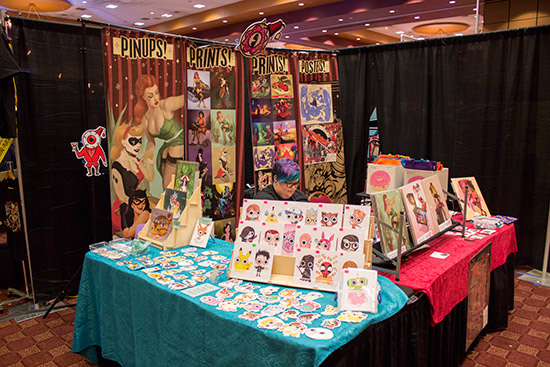 Devin Lawson of Spicy Donut was showing her artwork prints and posters