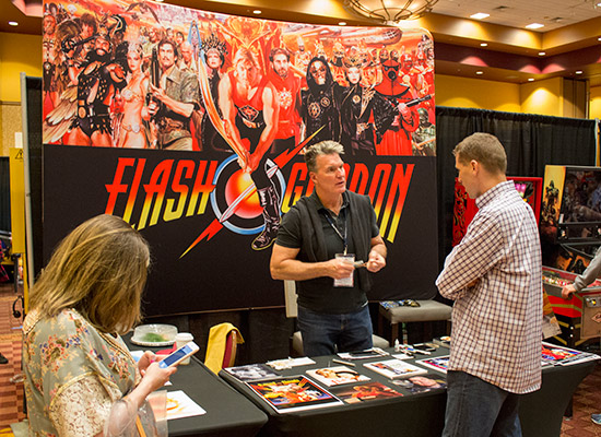 Sam J. Jones was often to be found on his stand signing autographs and talking to guests