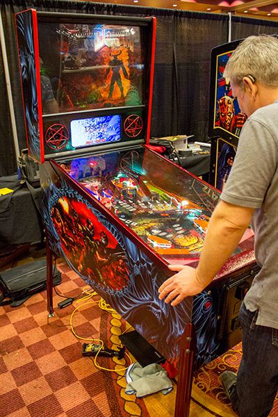 Doom was another P-ROC custom game on display