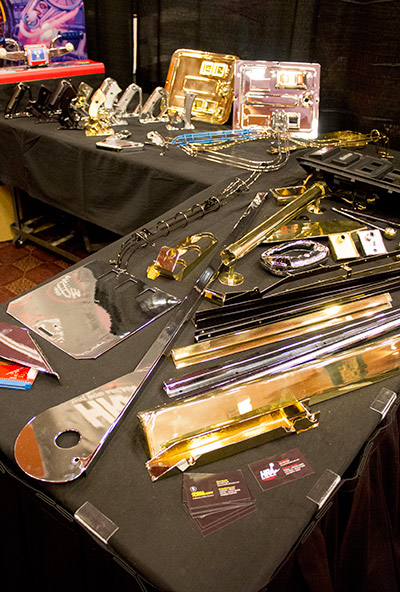 Chrome and gold finishes