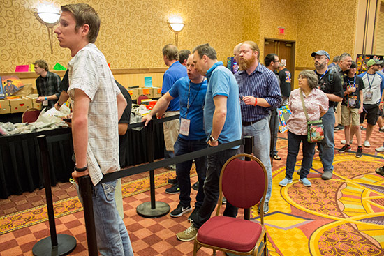 The long line to play them remained throughout the show