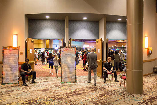 Into the main show hall