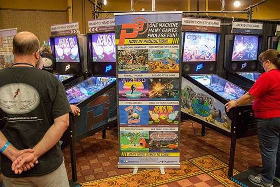 The Multimorphic stand was showing multiple P3 machines in various configurations to show off its capabilities