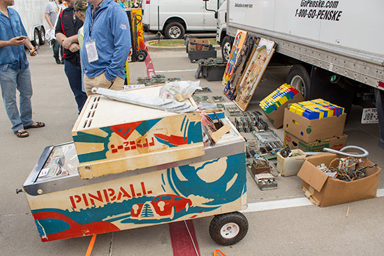 Whole games and assorted parts at the swap meet 