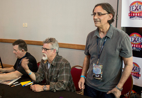 Steve Ritchie, Mark Ritchie and George Gomez greet guests to the autograph session