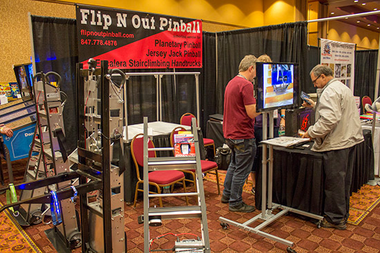 Flip N Out Pinball had their Escalera stair-climbing handtrucks