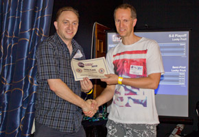 Peter Blakemore collects the award for third place, Levi Banks