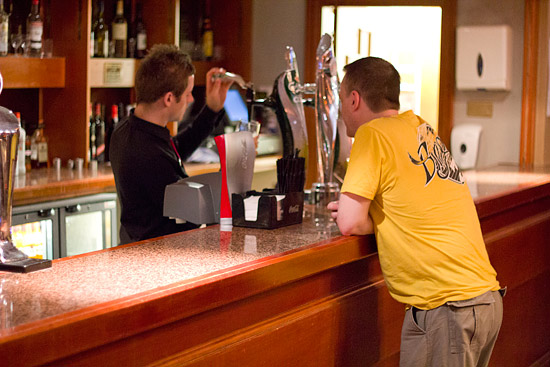 The bar in the main hall