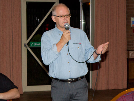 Gary announces the second inductee of the evening