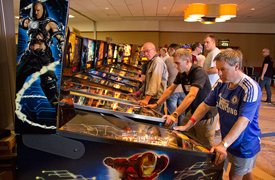Early players in the UK Pinball Open