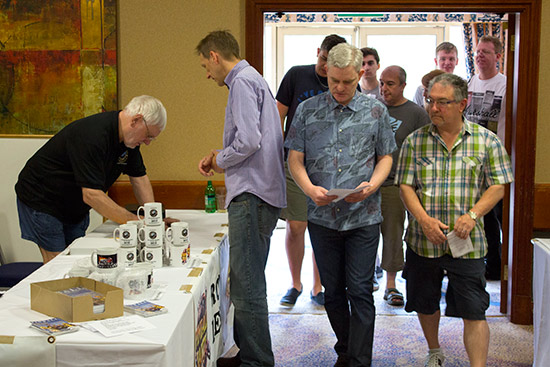 The first guests through the doors on Saturday