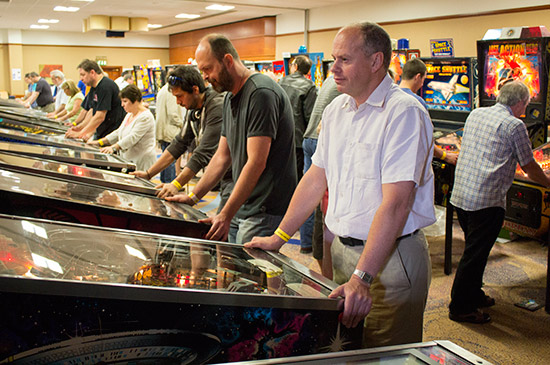 The two rows of pinballs