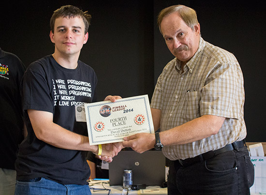 Fourth place, David Dutton, accepted by his son William Dutton