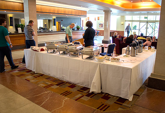 Food and drinks were served in the lobby on weekend lunchtimes