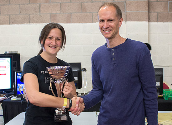 Winner of the B Division final, Kate Morris