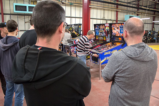 The audience watching Albert play