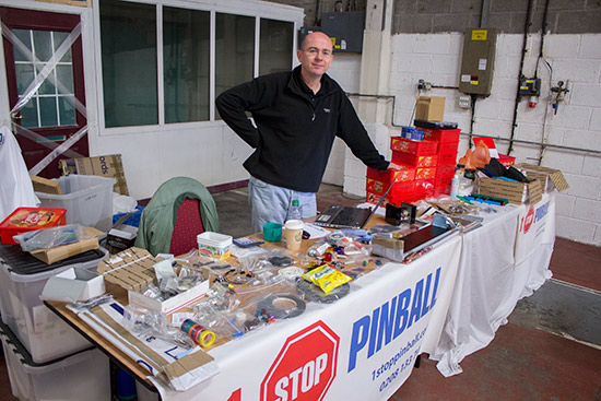 Jon with his 1 Stop Pinball stand