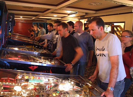 Visitors enjoying games at the show
