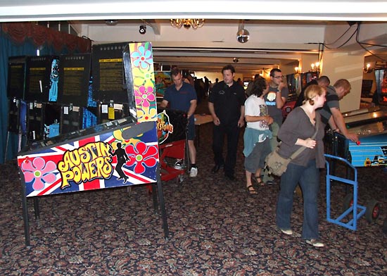 Machines being set up in the main corridor